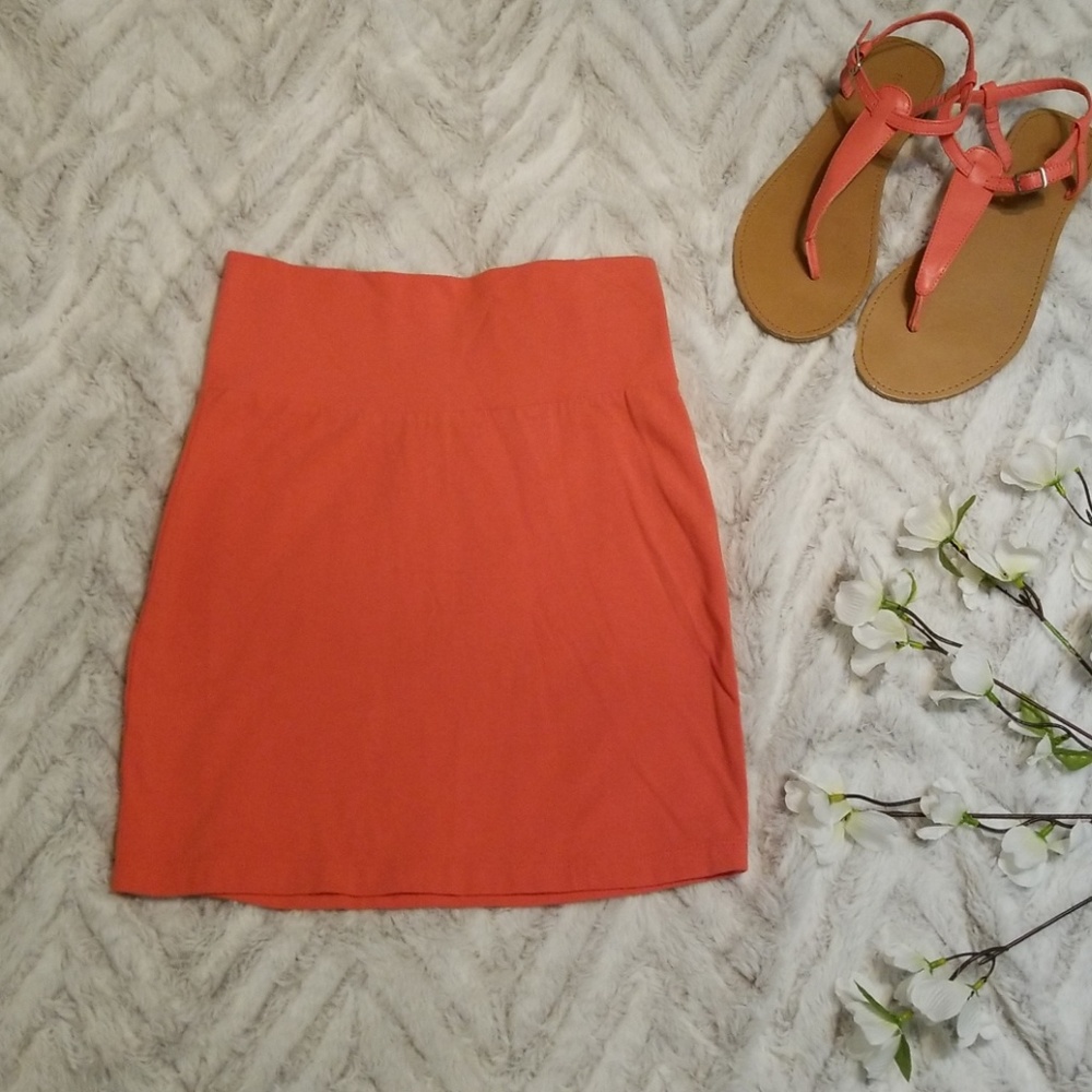 Coral Bodycon Skirt by Charlotte Russe